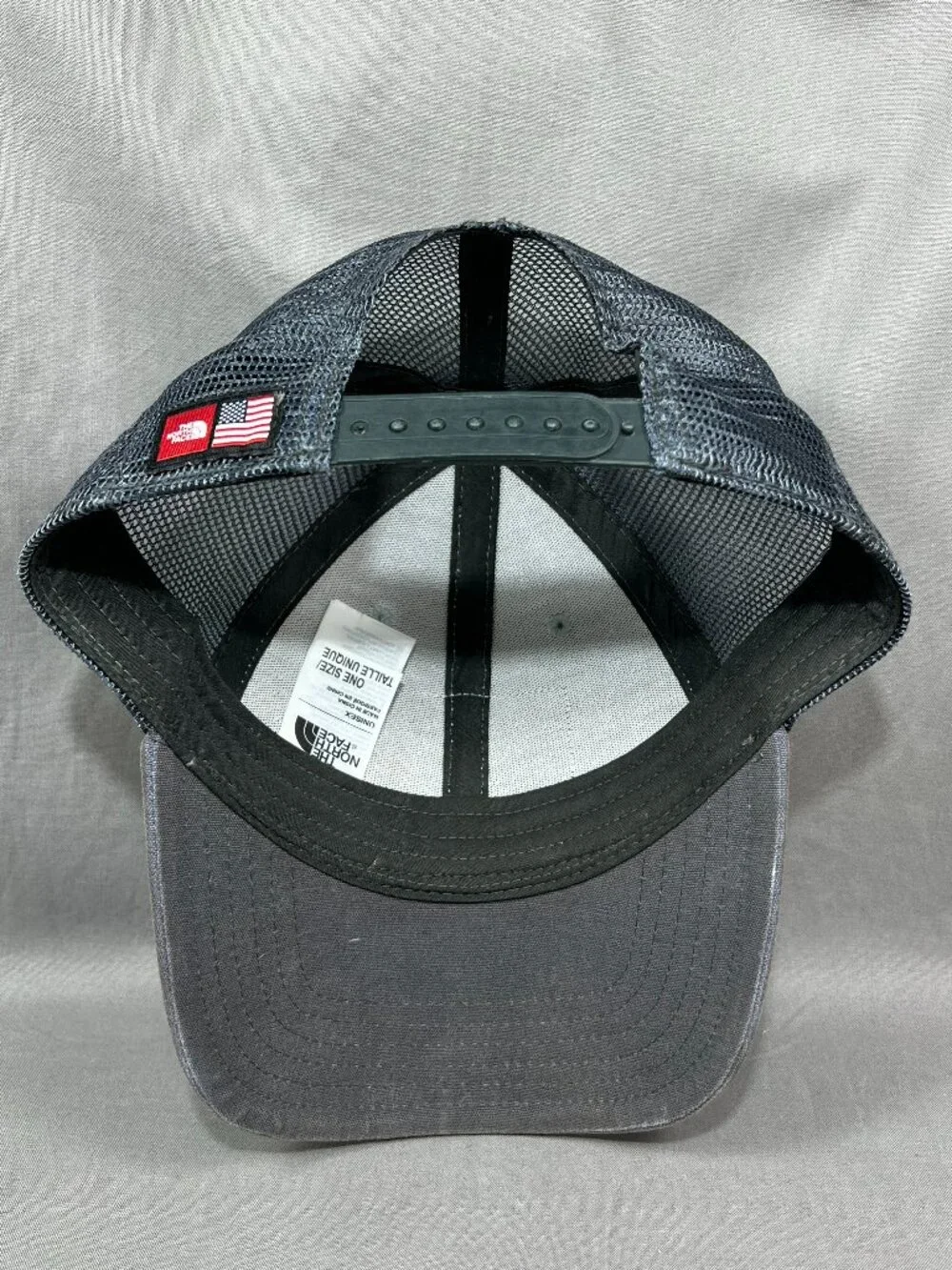 North Face Mudder Snapback Hat Cap Gray Hiking Outdoor Trucker Mesh Patch Mens - Picture 13 of 16